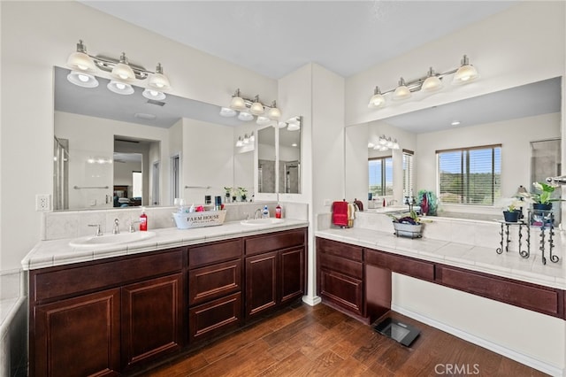 45936 Camino Rubi, Temecula, CA 92592 - bathroom featuring wood finished floors and double vanity