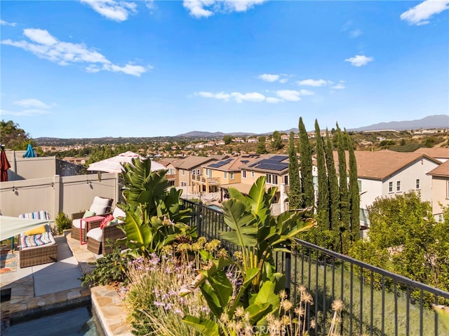 45936 Camino Rubi, Temecula, CA 92592 - balcony featuring a residential view, a mountain view, and outdoor lounge area