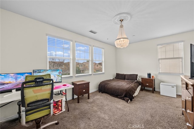 45936 Camino Rubi, Temecula, CA 92592 - carpeted bedroom featuring a chandelier and baseboards