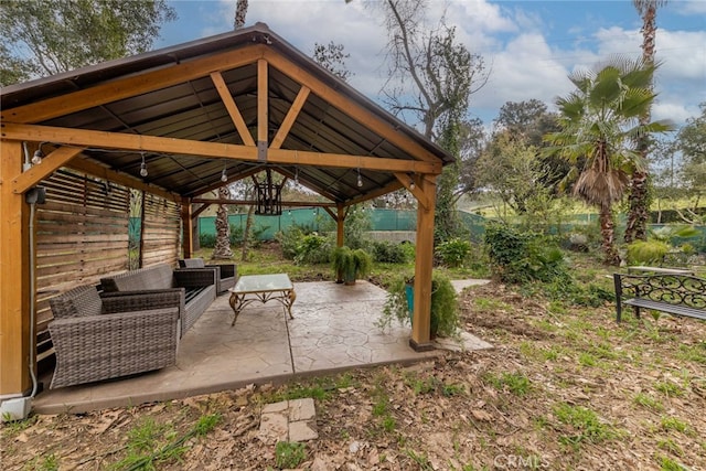 45975 Sandia Creek Dr, Temecula, CA 92590 - view of patio / terrace with a fenced backyard and a gazebo
