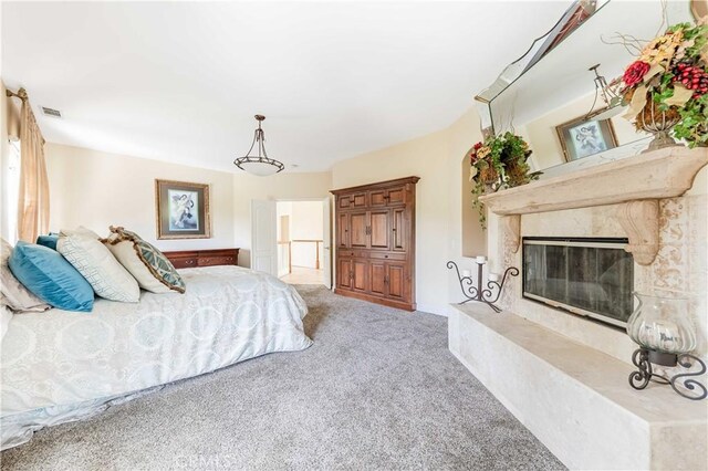 45975 Sandia Creek Dr, Temecula, CA 92590 - carpeted bedroom featuring a high end fireplace