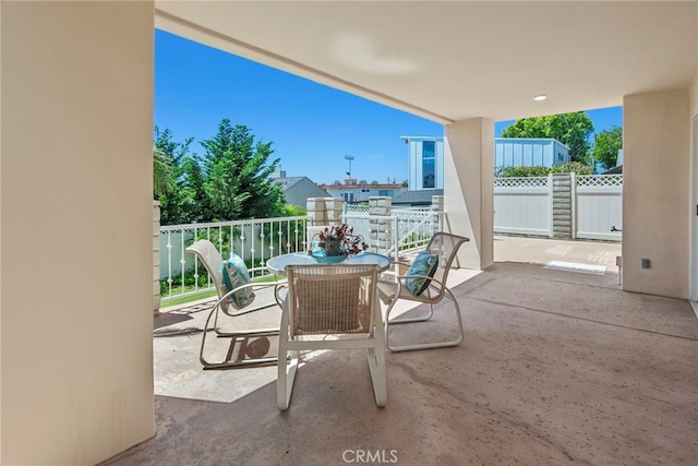 view of patio with outdoor dining space