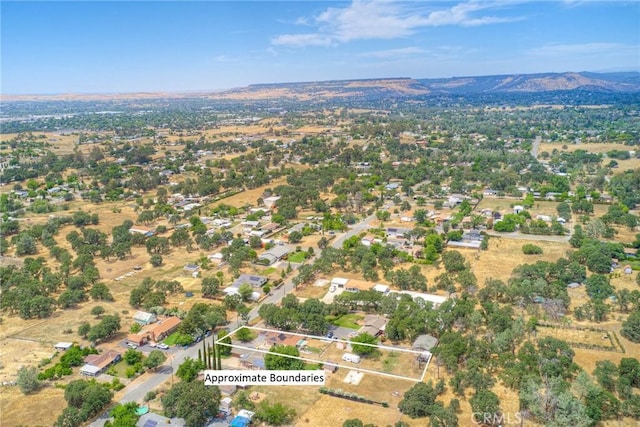 5123 Ve Ave, Oroville, CA 95966 - aerial view of property's location with property boundaries highlighted and a mountain backdrop