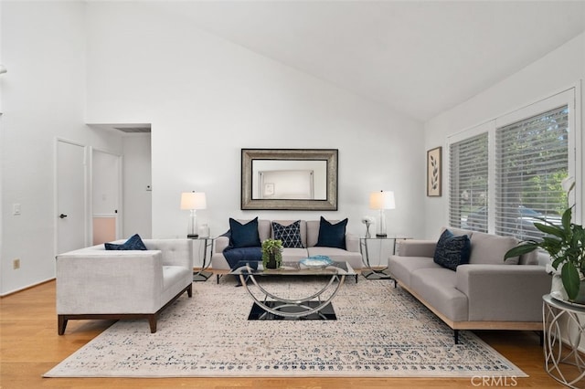566 Elkhorn Dr, Duarte, CA 91010 - living area with wood finished floors and high vaulted ceiling