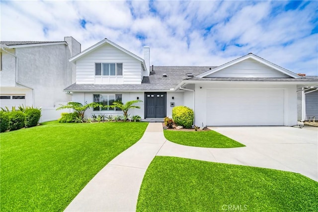 20191 Imperial Cove Ln, Huntington Beach, CA 92646 - traditional home featuring an attached garage, a front lawn, concrete driveway, and stucco siding