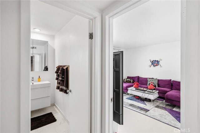 20191 Imperial Cove Ln, Huntington Beach, CA 92646 - hall featuring marble finish flooring