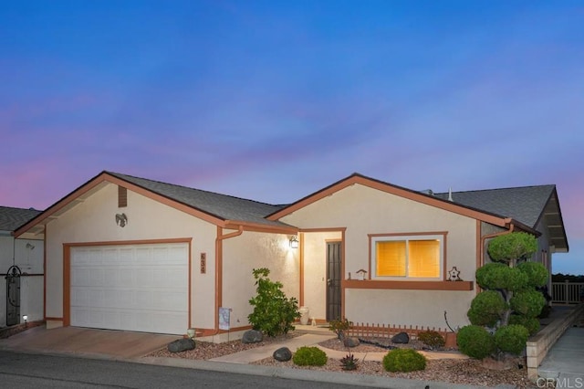 634 Via, Santa Paulo, Vista, CA 92081 - ranch-style house featuring a garage, stucco siding, and concrete driveway