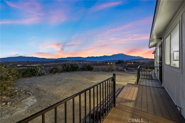 21408 Apollo Way, Desert Hot Springs, CA 92241 - deck at dusk with a mountain view