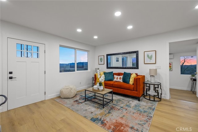 21408 Apollo Way, Desert Hot Springs, CA 92241 - living area with wood finished floors, baseboards, and recessed lighting