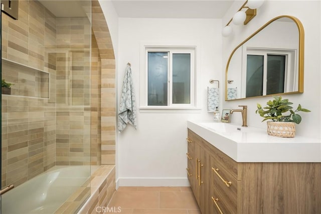 1909 Montair Ave, Long Beach, CA 90815 - bathroom featuring vanity, tile patterned flooring, and baseboards