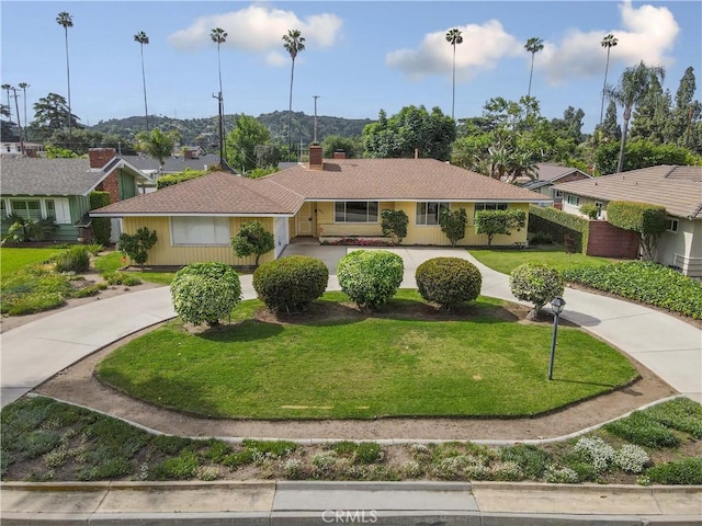 926 E Dalton Ave, Glendora, CA 91741 - ranch-style home featuring a front yard and a chimney