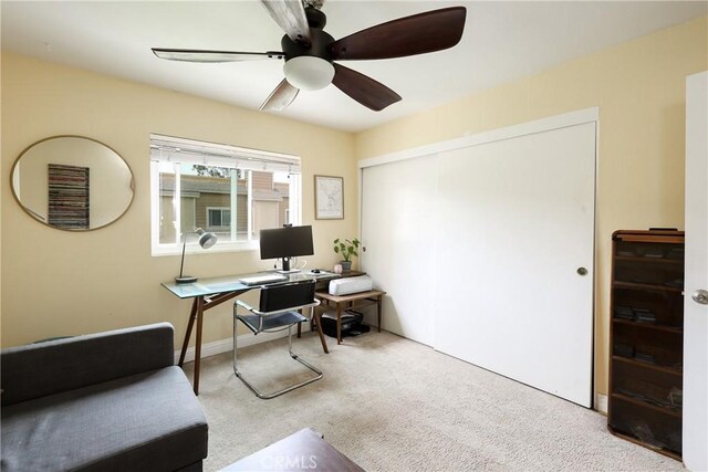290 Victoria St Unit 19, Costa Mesa, CA 92627 - office area featuring carpet flooring and a ceiling fan