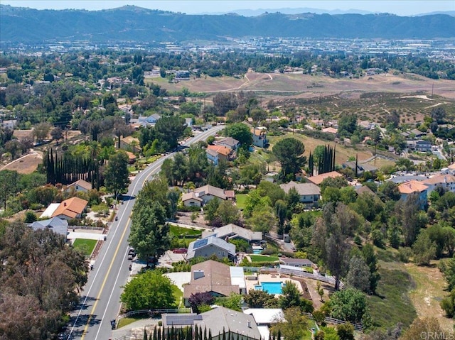 aerial view of a mountain backdrop