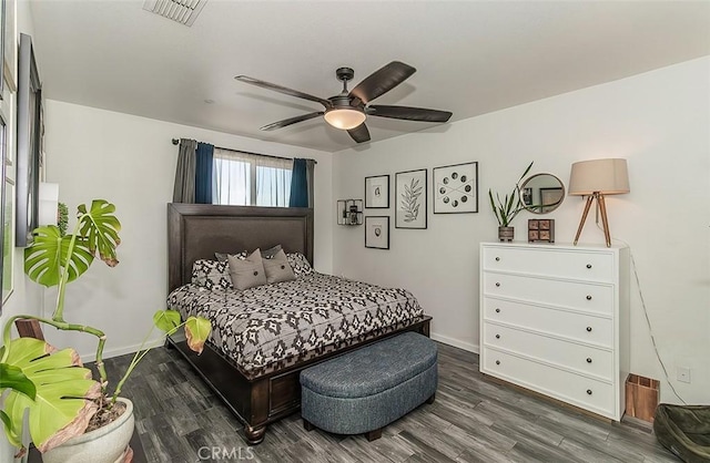 7005 N Astoria Dr, Fresno, CA 93722 - bedroom with wood finished floors, baseboards, and ceiling fan