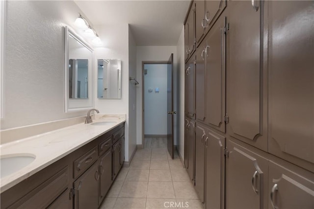 8140 Weirick Rd, Corona, CA 92883 - bathroom with tile patterned floors and double vanity