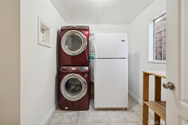 10708 Sable Ave, Sunland, CA 91040 - laundry room with estacked washer and dryer and baseboards