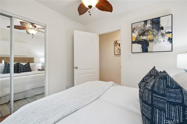 10708 Sable Ave, Sunland, CA 91040 - bedroom featuring a ceiling fan and a closet
