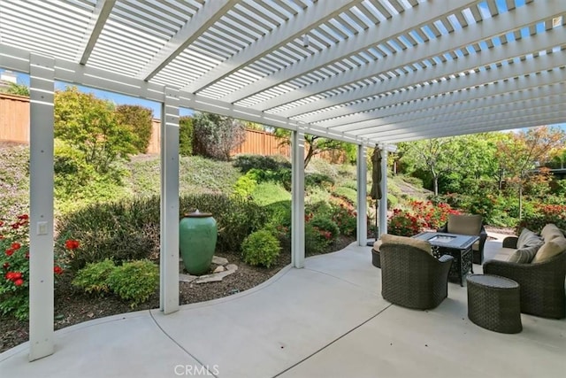 view of patio with a pergola