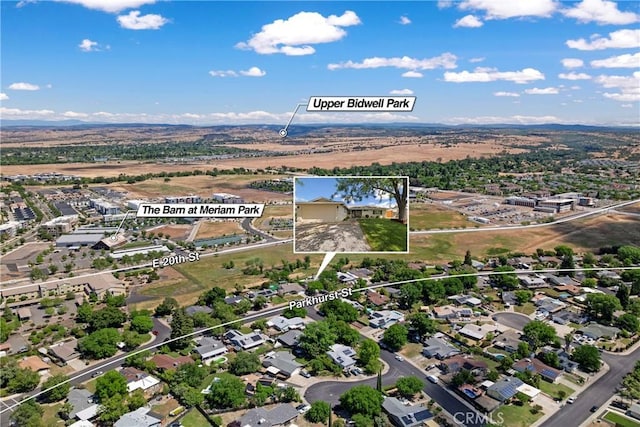 20 Parkhurst St, Chico, CA 95928 - aerial view of property and surrounding area with property parcel outlined