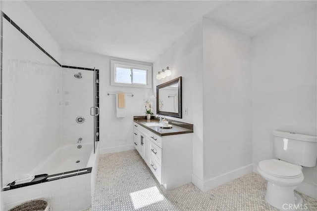932 S Cloverdale Ave, Los Angeles, CA 90036 - full bathroom with toilet, tile patterned floors, baseboards, and vanity