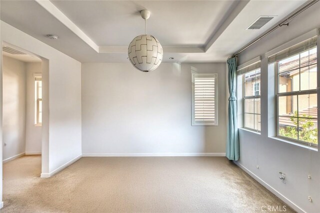89 Baculo St, Rancho Mission Viejo, CA 92694 - empty room with a raised ceiling, light carpet, and a smoke detector
