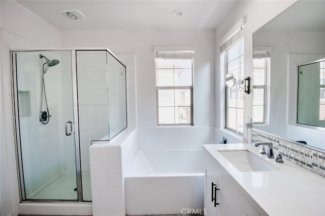 89 Baculo St, Rancho Mission Viejo, CA 92694 - full bath with vanity, a bath, a shower stall, and healthy amount of natural light