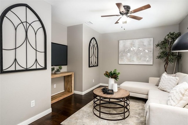 27917 Busman Rd, Murrieta, CA 92563 - living room featuring wood finished floors and a ceiling fan