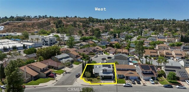 27533 Caraway Ln, Saugus, CA 91350 - aerial perspective of suburban area featuring property boundaries highlighted