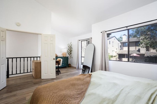 2506 Woodlands Way, Oceanside, CA 92054 - bedroom featuring wood finished floors and high vaulted ceiling