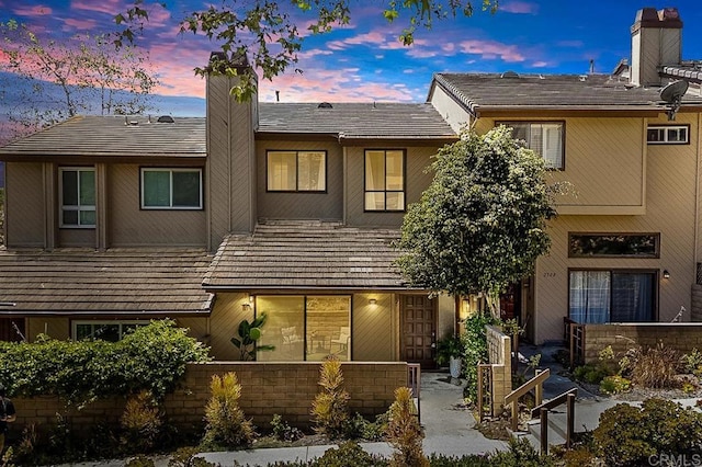2506 Woodlands Way, Oceanside, CA 92054 - view of front of property featuring a chimney and fence