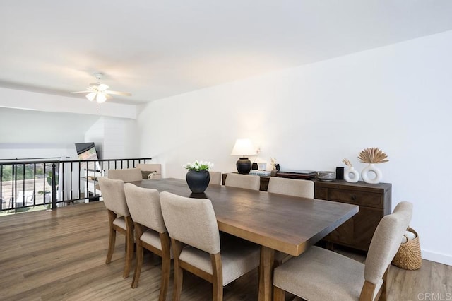 2506 Woodlands Way, Oceanside, CA 92054 - dining room with ceiling fan and wood finished floors
