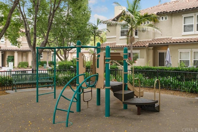 community playground with fence