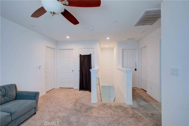 2045 Conadria Ave, Chowchilla, CA 93610 - living room with carpet, a ceiling fan, recessed lighting, and baseboards