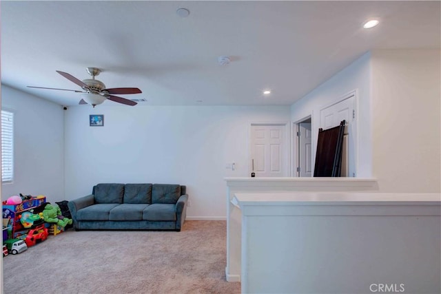 2045 Conadria Ave, Chowchilla, CA 93610 - carpeted living room with ceiling fan and recessed lighting