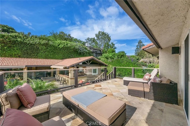 19151 Fowler Ave, North Tustin, CA 92705 - view of patio / terrace featuring a balcony and an outdoor hangout area