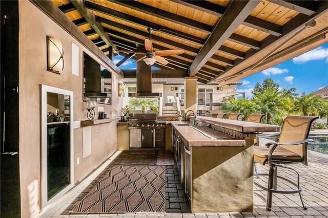 19151 Fowler Ave, North Tustin, CA 92705 - view of patio / terrace with a ceiling fan