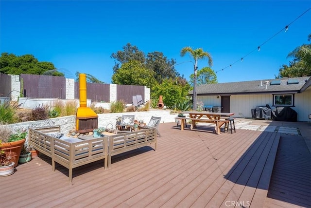 636 Jameson, Arroyo Grande, CA 93420 - wooden terrace with outdoor dining area and outdoor lounge area