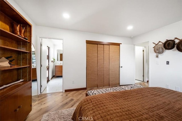 636 Jameson, Arroyo Grande, CA 93420 - bedroom with light wood-type flooring, ensuite bath, a closet, and recessed lighting