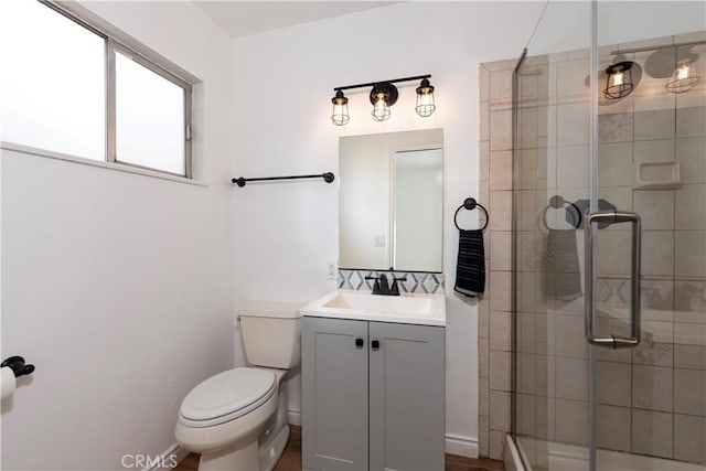 15821 Willett Ln, Huntington Beach, CA 92647 - full bathroom with toilet, a shower stall, and vanity