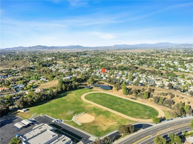 41488 Yankee Run Ct, Temecula, CA 92591 - aerial view of property and surrounding area with mountains and nearby suburban area