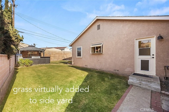 view of yard featuring a gazebo