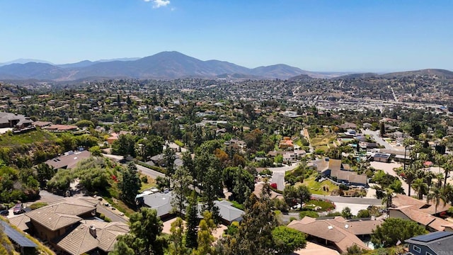 aerial perspective of suburban area with mountains