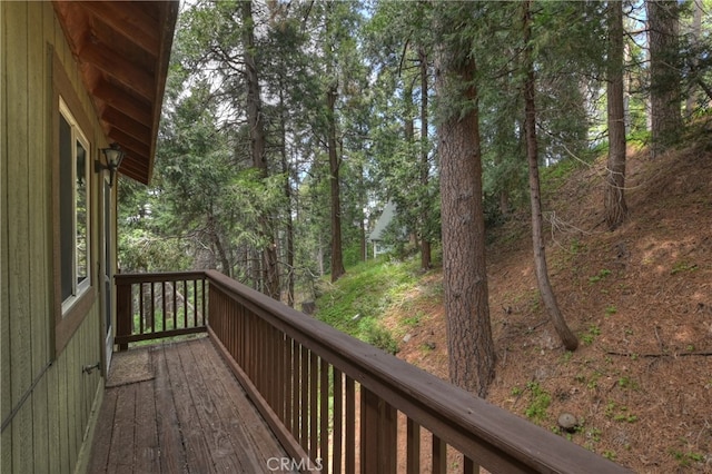 23776 Lakeview Dr, Crestline, CA 92325 - view of wooden terrace