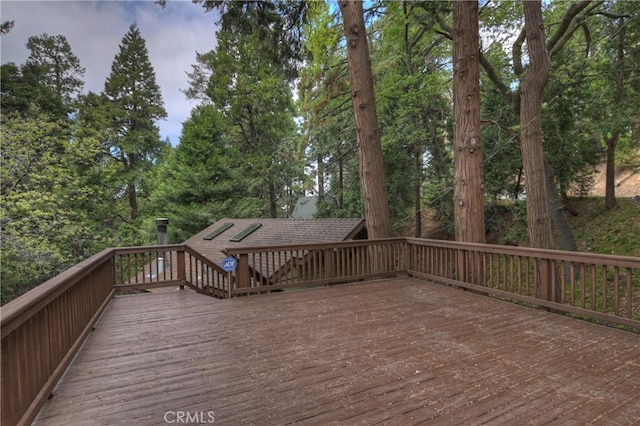 23776 Lakeview Dr, Crestline, CA 92325 - view of wooden deck