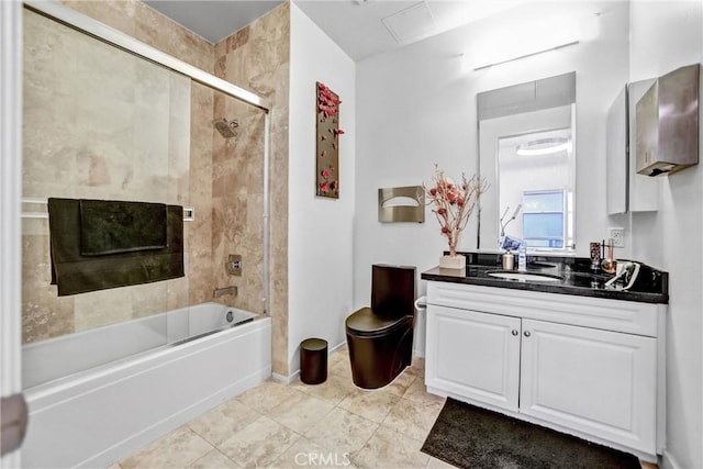 1401 Mission St Unit 105, South Pasadena, CA 91030 - bathroom with combined bath / shower with glass door, vanity, baseboards, and tile patterned flooring