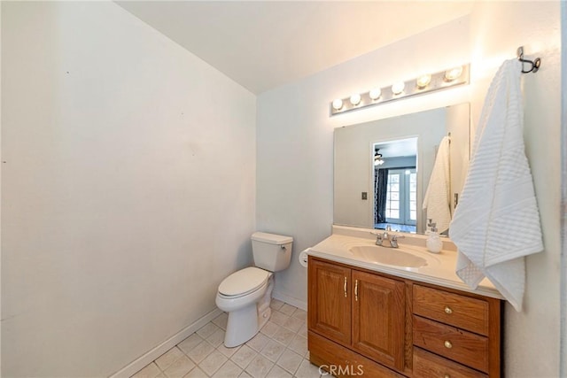 43096 Deer Trail Way, Coarsegold, CA 93614 - bathroom featuring baseboards, tile patterned floors, toilet, and vanity