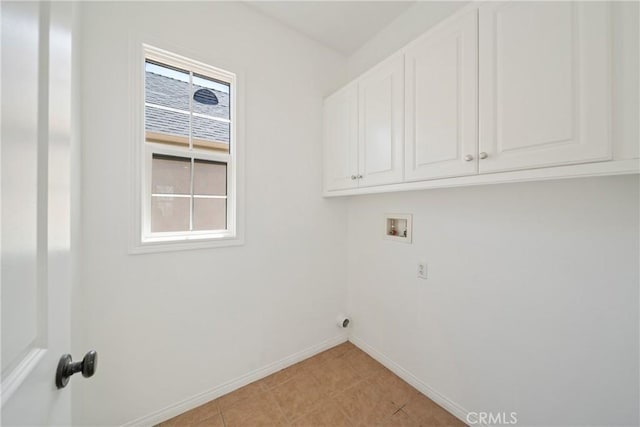 3933 E Bethany Way, Ontario, CA 91761 - clothes washing area featuring cabinet space, baseboards, and hookup for a washing machine