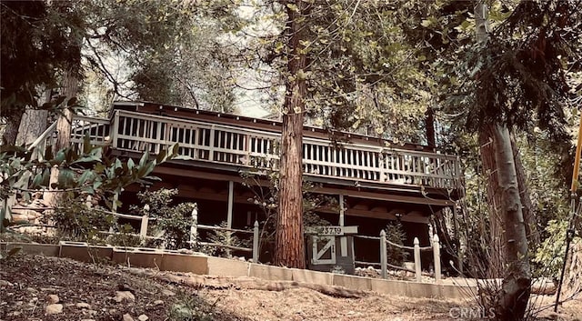 23739 Skyland Dr, Crestline, CA 92325 - back of house with a deck