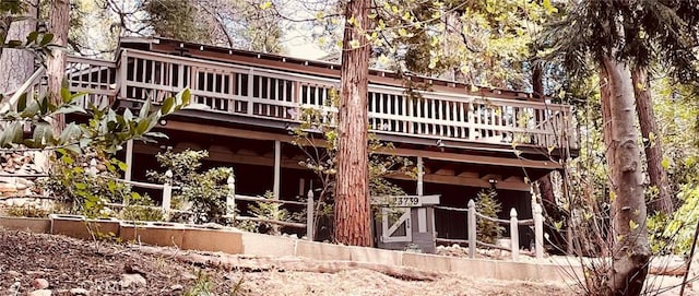 23739 Skyland Dr, Crestline, CA 92325 - rear view of property with a deck