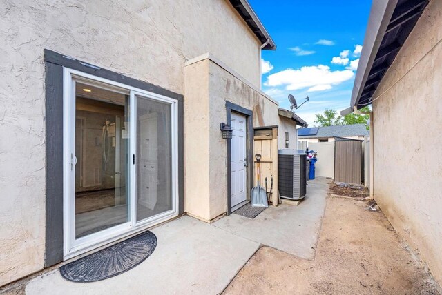 9560 Frank Way, Santee, CA 92071 - view of patio / terrace featuring central air condition unit and fence